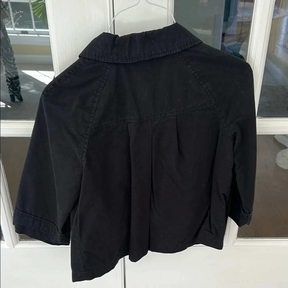 Old Navy Lightweight Black Pea Coat with Prominent Collar🌿 - Picture 3 of 4